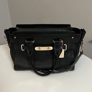 Black Pebbled Leather Coach Purse